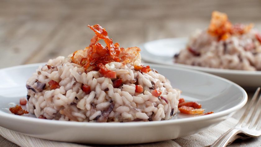 Risotto radicchio e speck