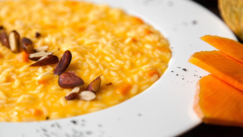 Risotto zucca e speck
