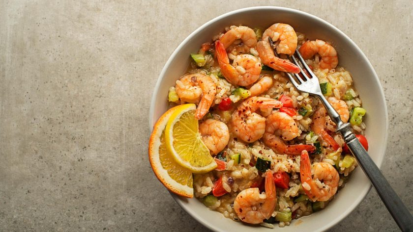 Risotto zucchine e gamberetti