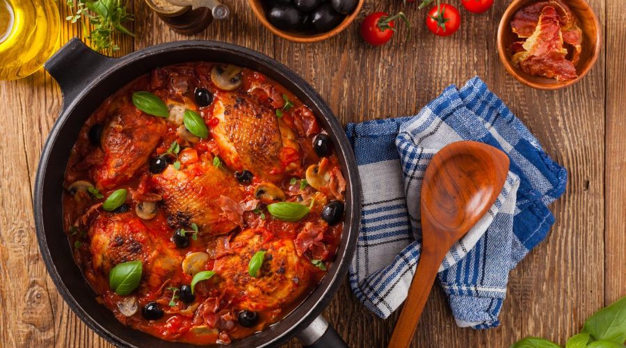 Cosce di pollo alla cacciatora