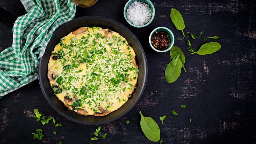 Frittata con fiori di zucca