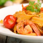 Pasta con gamberoni