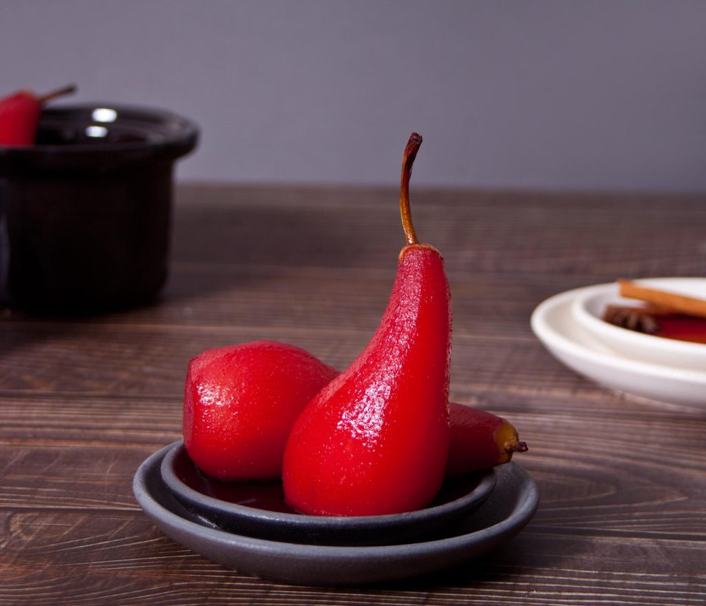 Pere al vino rosso