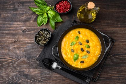 Risotto zucca e pancetta