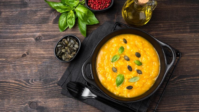 Risotto zucca e pancetta
