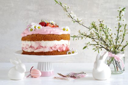 Torta panna e fragole